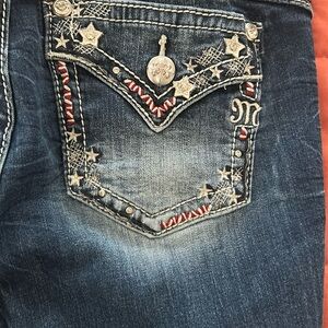 Miss Me Blue Jeans with Embellished Back Pocket